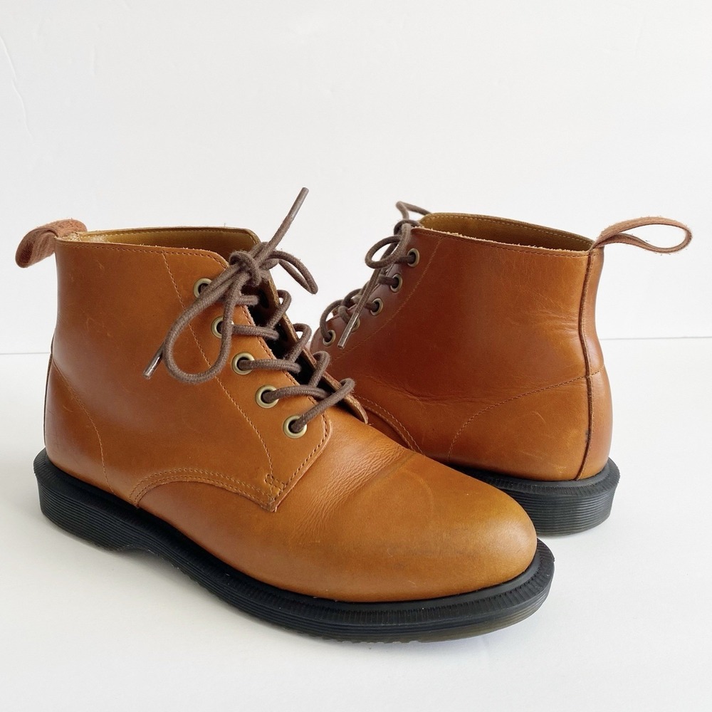Dr Martens Emmeline Leather Lace Up Ankle Boots Booties Brown Women's Size 6